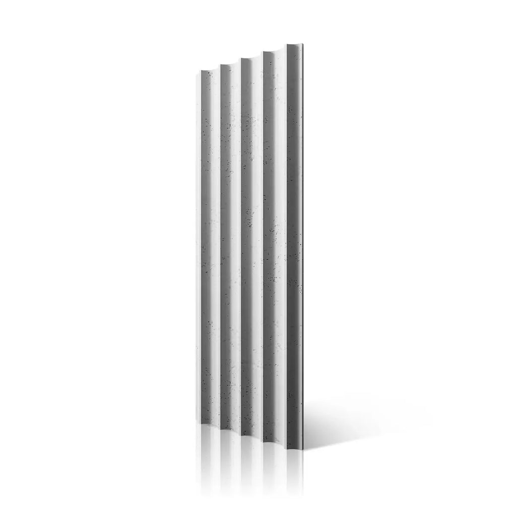 3D Concrete Wall Panels GROOVER B0 colour on white background Decormania UK