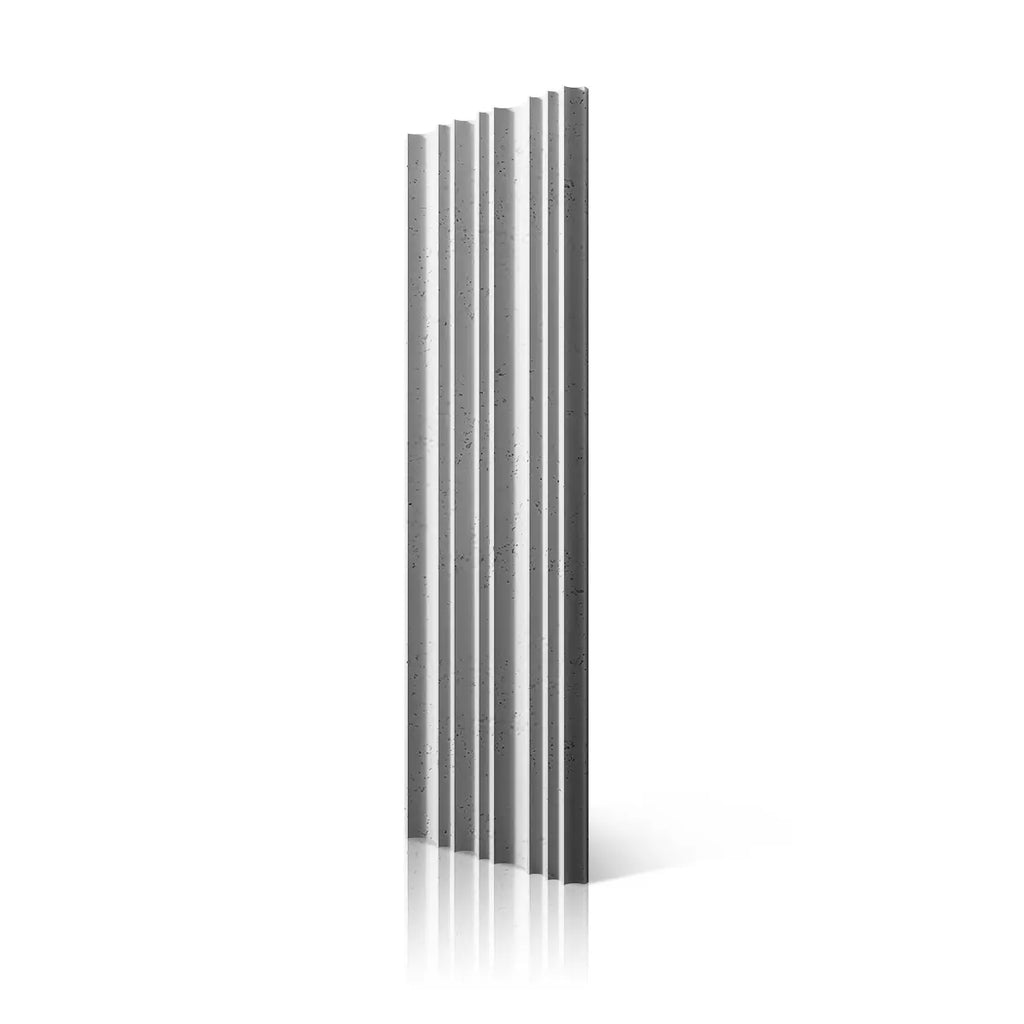 3D Concrete Wall Panels STRIPES B0 colour on white background DecorMania UK