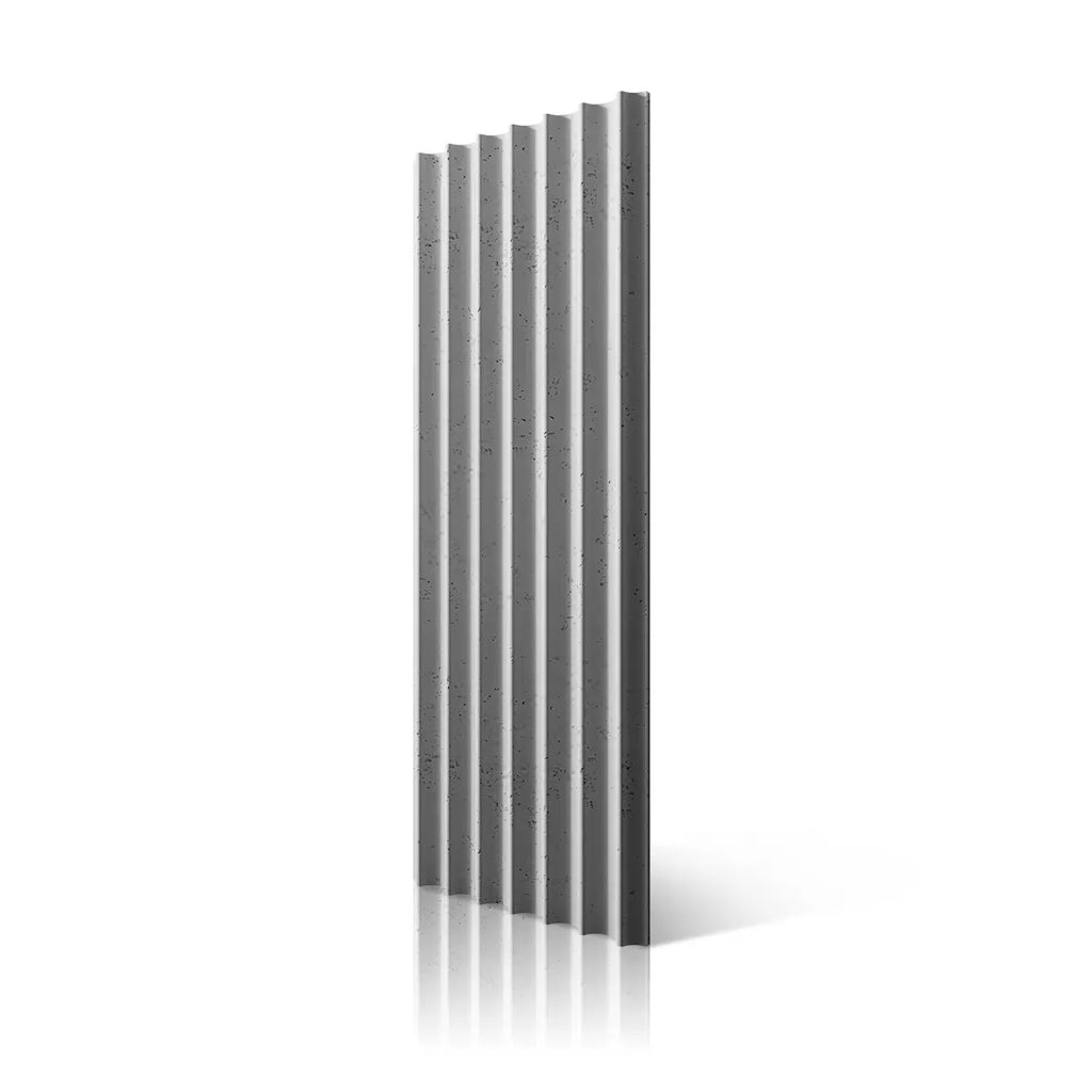 3D Concrete Wall Panels GROOVER S colour B1 on white background DecorMania UK
