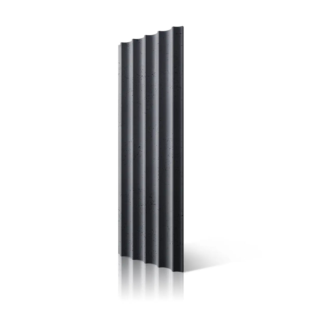 3D Concrete Wall Panels GROOVER B8 colour on white background Decormania UK