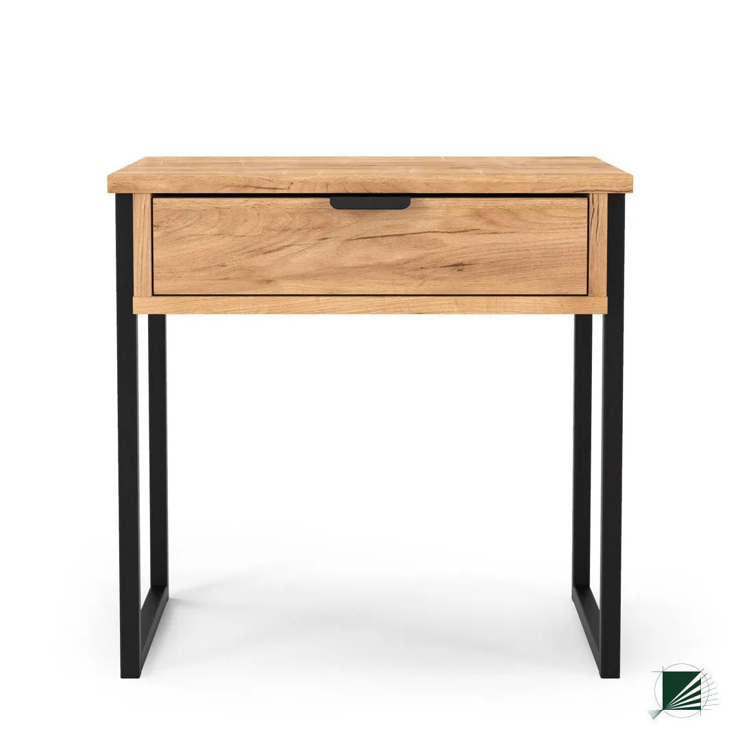 Bed Table LOFT Oak Black on white background DecorMania UK