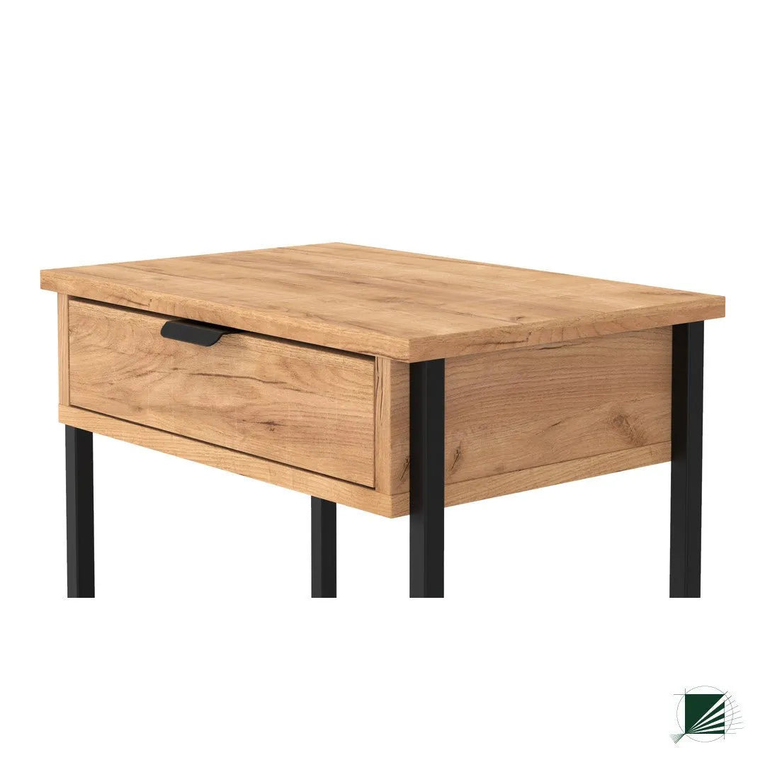 Bed Table LOFT Oak Black on white background DecorMania UK