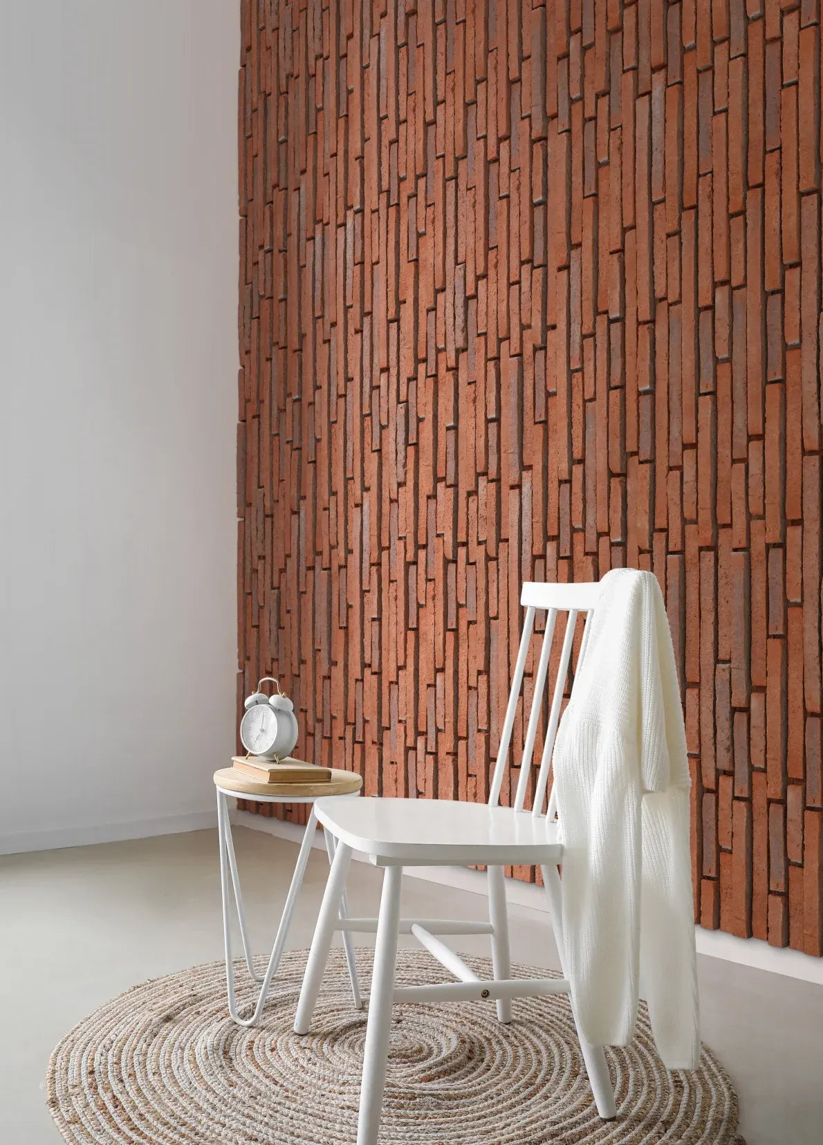 Brick Slips BRONX RED Concrete Interior & Exterior - Box in white intrior Decormania UK