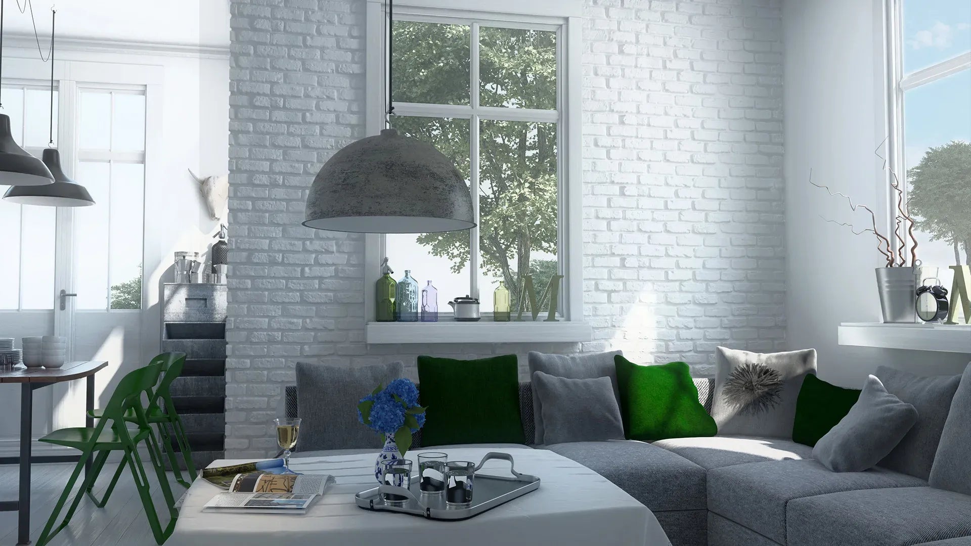 Brick Slips LOFT Gypsum Interior - box white feature wall Decormania UK