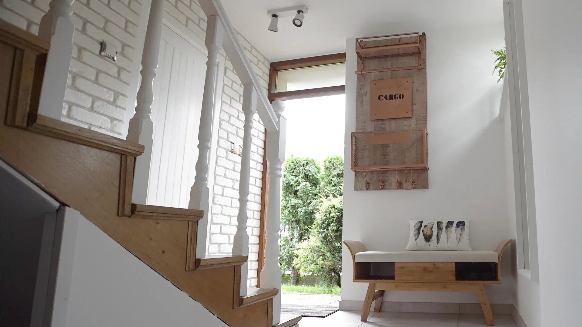 Brick Slips LOFT Gypsum Interior - box in white staircase interior Decormania UK