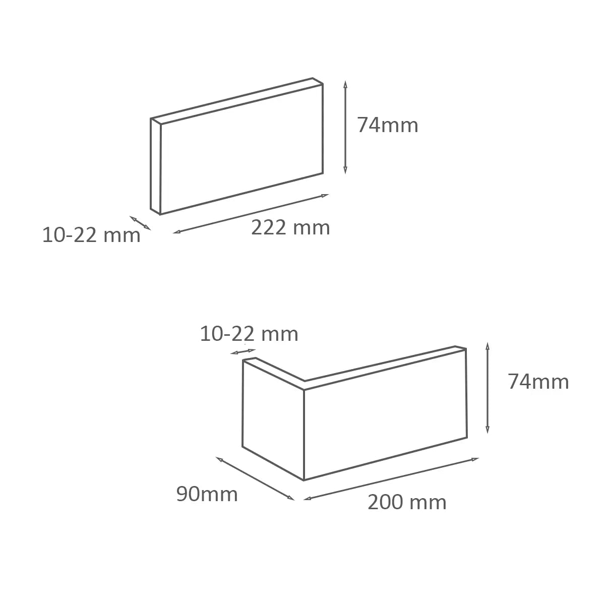 Brick Slips PARMA Gypsum Interior - Box on white background Decormania UK