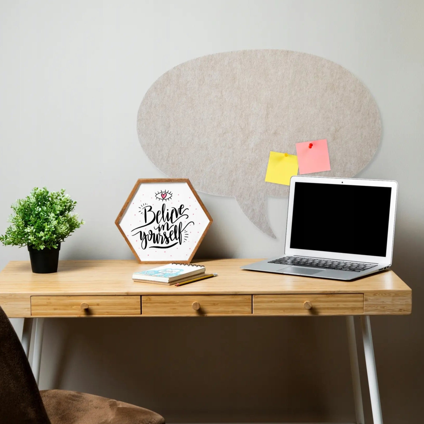 Bulletin Felt Pin Board - BUBBLE in office interior Decormania UK