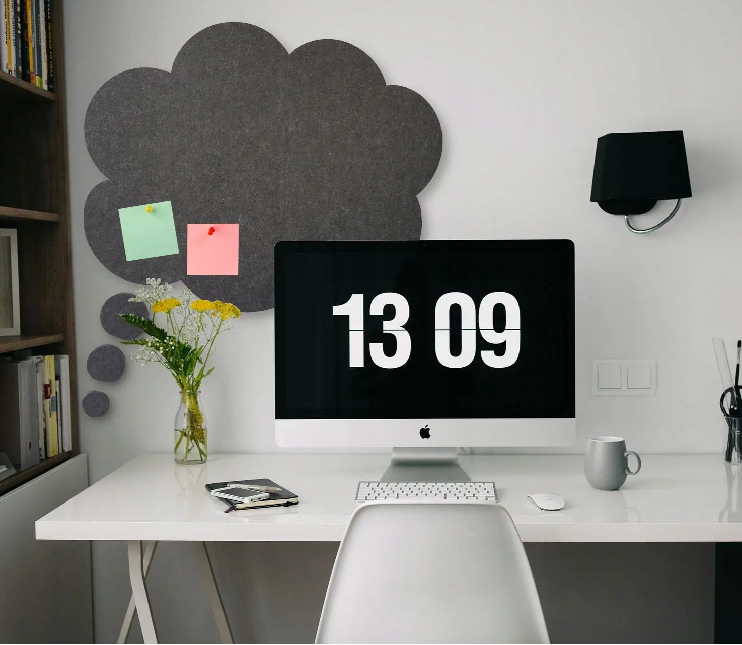 Bulletin Felt Pin Board - CLOUD in office interiorDecormania UK