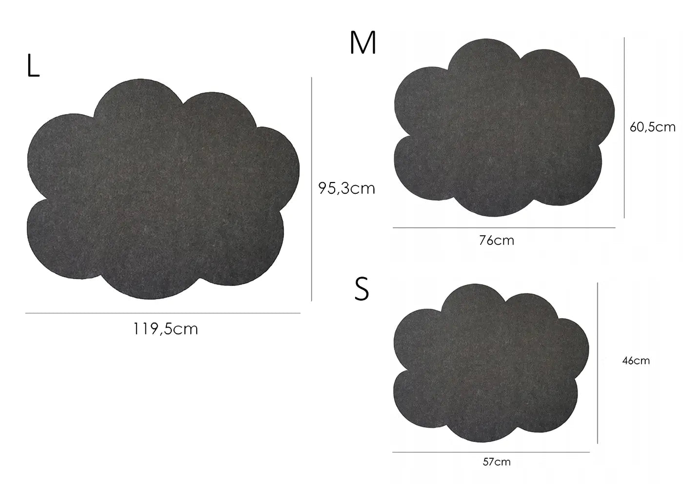 Bulletin Felt Pin Board - CLOUD dimensions Decormania UK