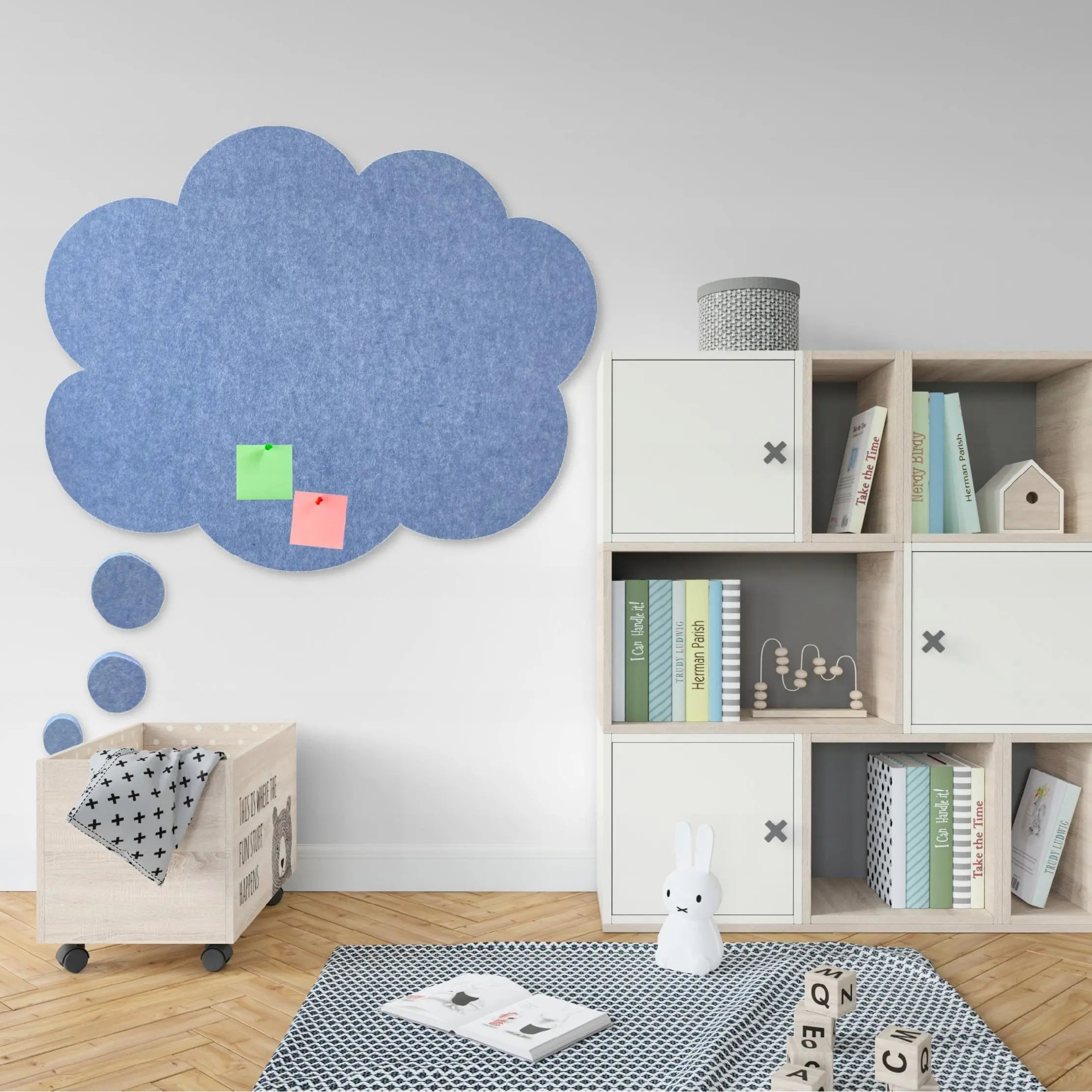 Bulletin Felt Pin Board - CLOUD in cozy childrens room Decormania UK