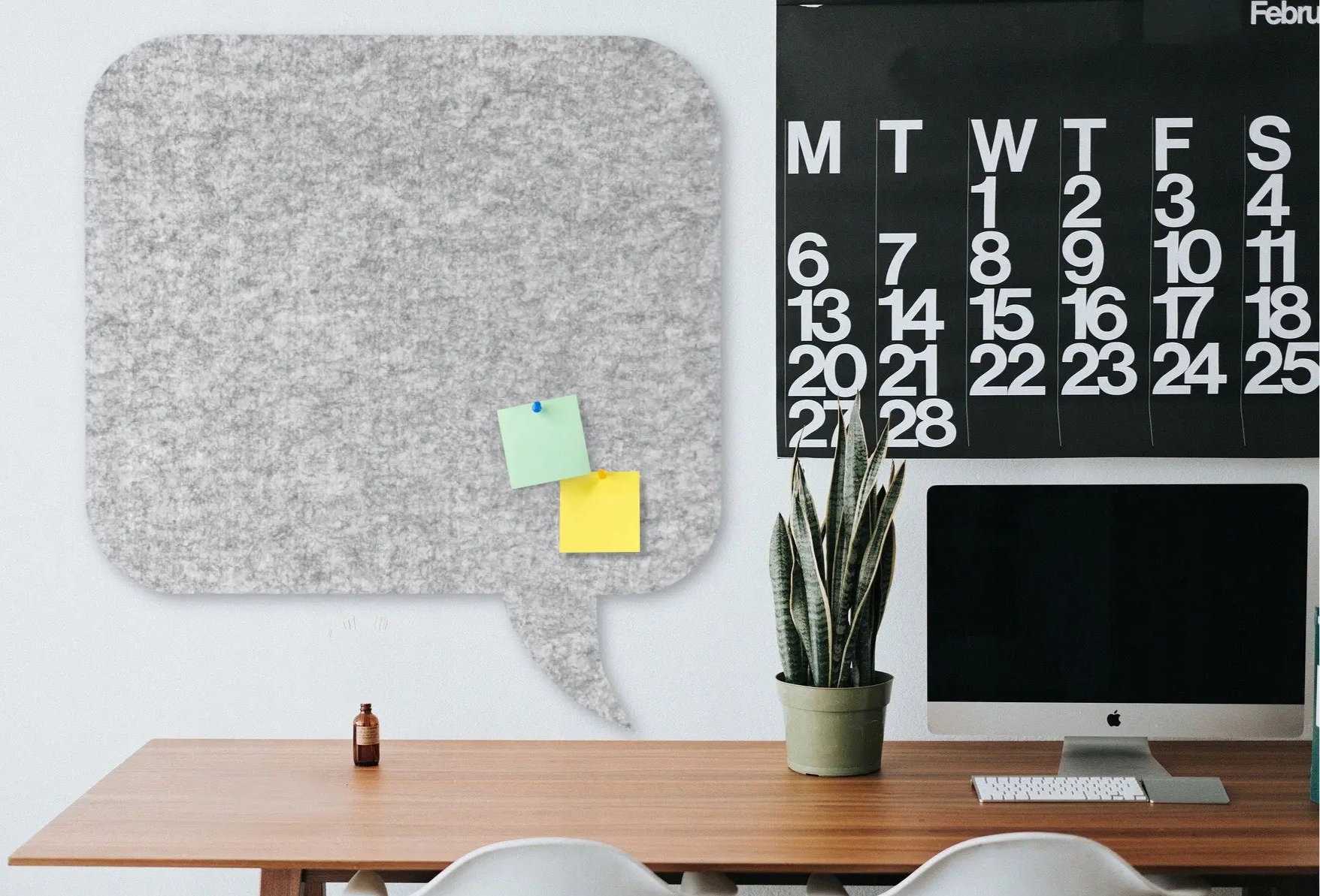 Bulletin Felt Pin Board - PANEL in office interior Decormania UK