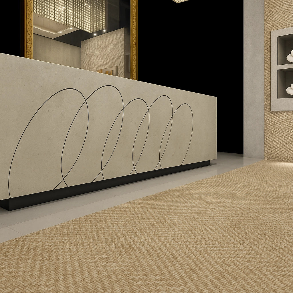 CONCREO® Faux Concrete Decorative Panels - Natural Old Looking in reception interior Decormania UK