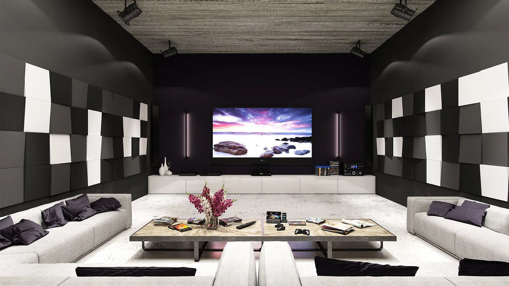 CUBE Acoustic soft 3D wall panel in dark interior 3D Wall Panels | DecorMania UK