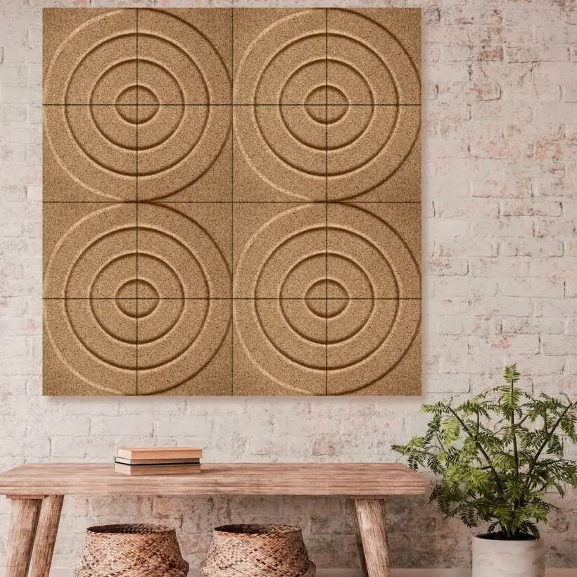 CURVES 3D Cork Acoustic Wall Panels - box of 4 wall decor DecorMania UK