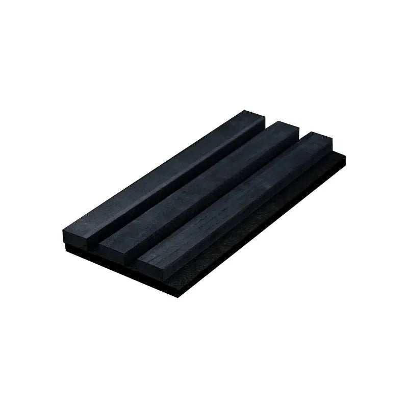 Charcoal Acoustic Wood Slat Wall Panel  sample on white background DecorMania UK