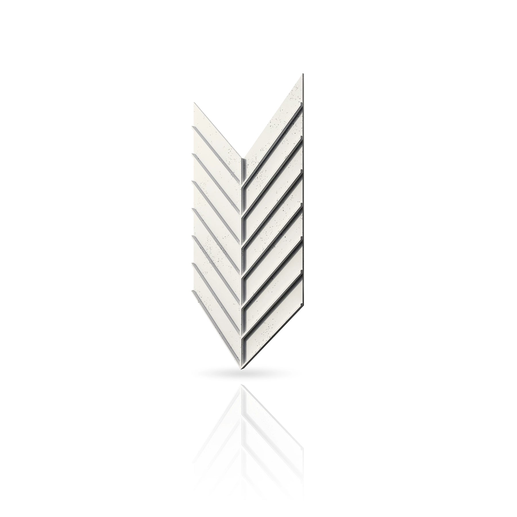 Concrete Cladding - HERRINGBONE L REVERS Wall Panels colour swatch on white background DecorMania UK