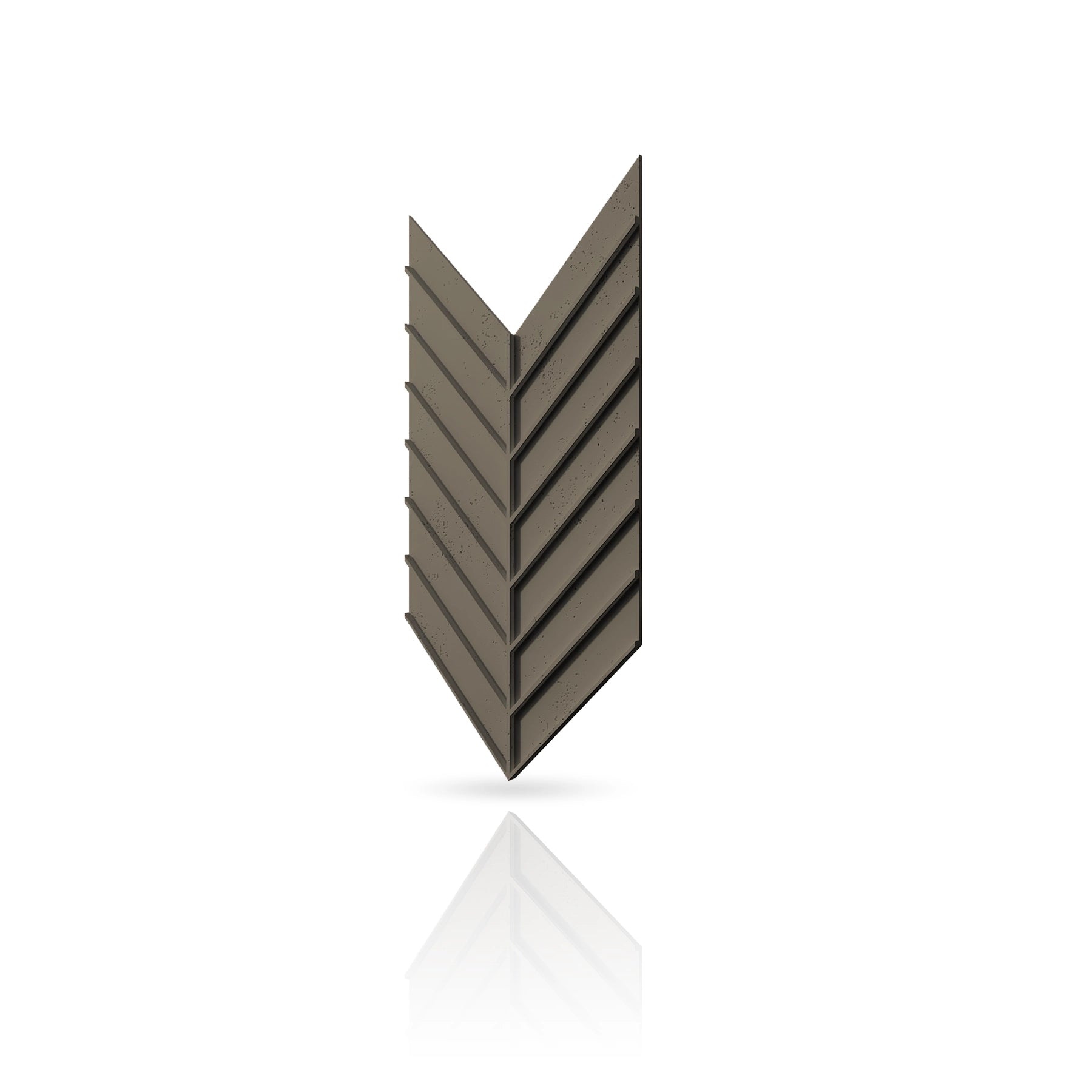 Concrete Cladding - HERRINGBONE L REVERS Wall Panels colour swatch on white background DecorMania UK