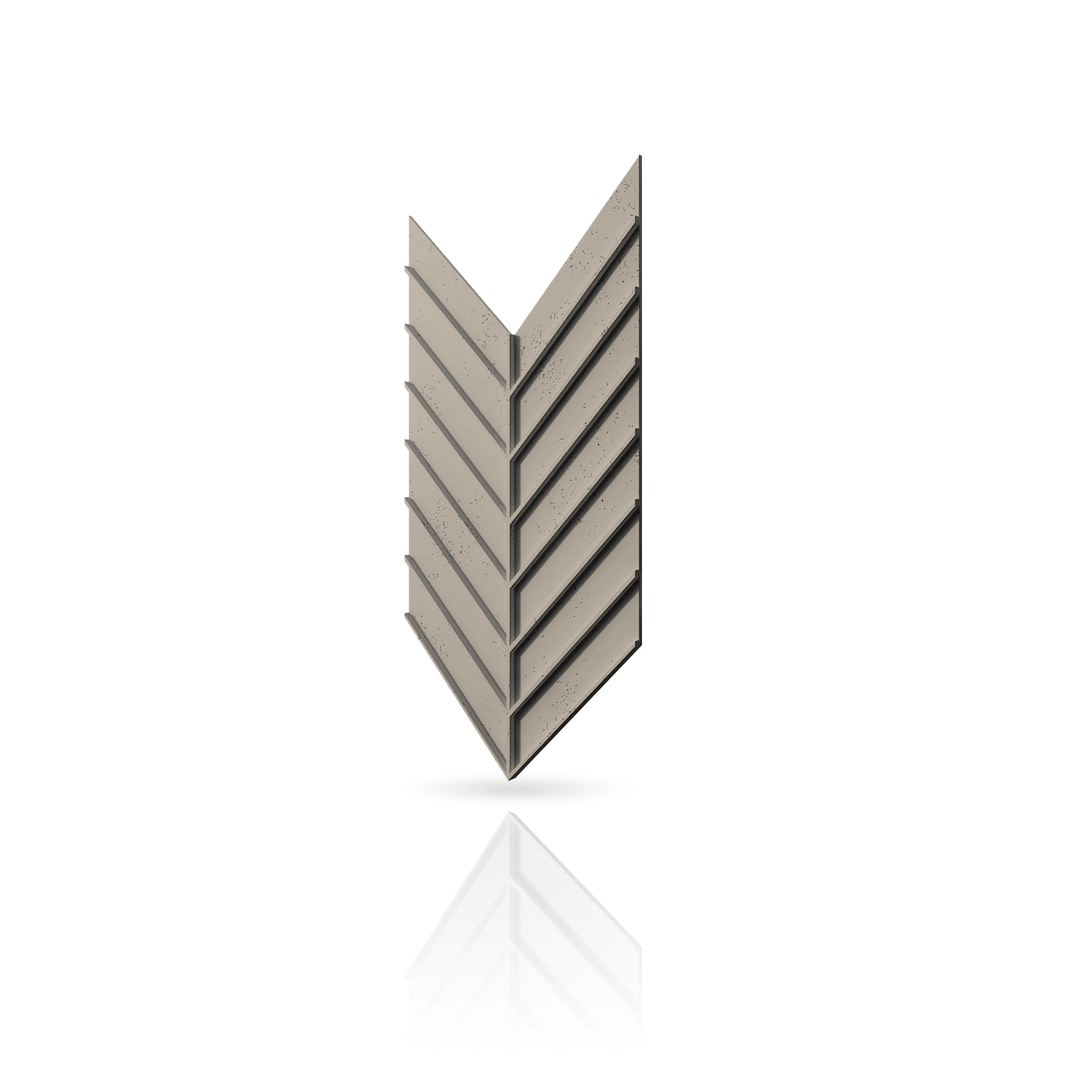 Concrete Cladding - HERRINGBONE L REVERS Wall Panels colour swatch on white background DecorMania UK