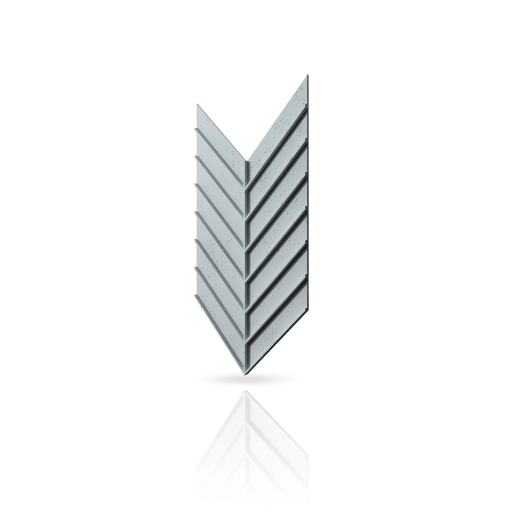 Concrete Cladding - HERRINGBONE L REVERS Wall Panels colour swatch on white background DecorMania UK