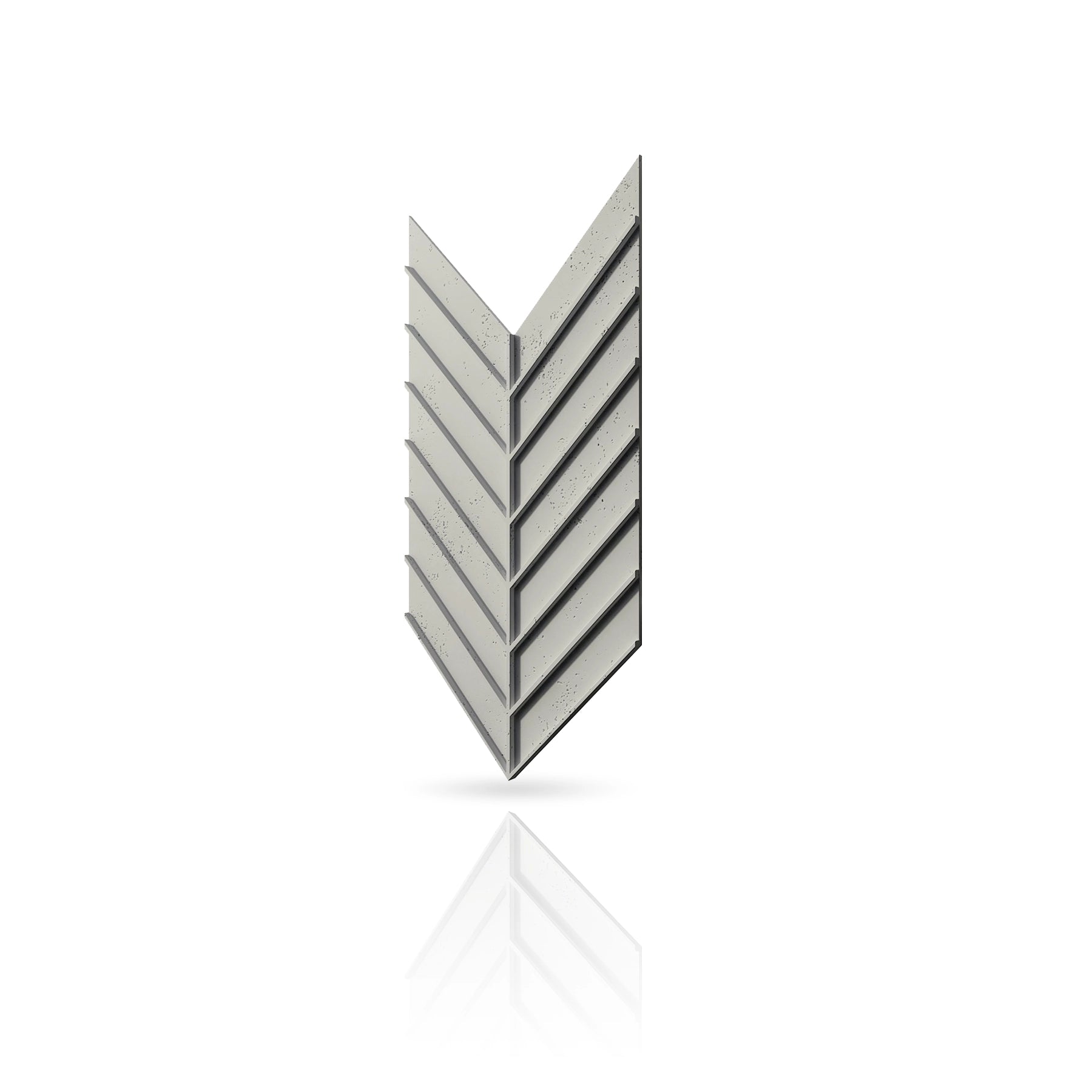 Concrete Cladding - HERRINGBONE L REVERS Wall Panels colour swatch on white background DecorMania UK