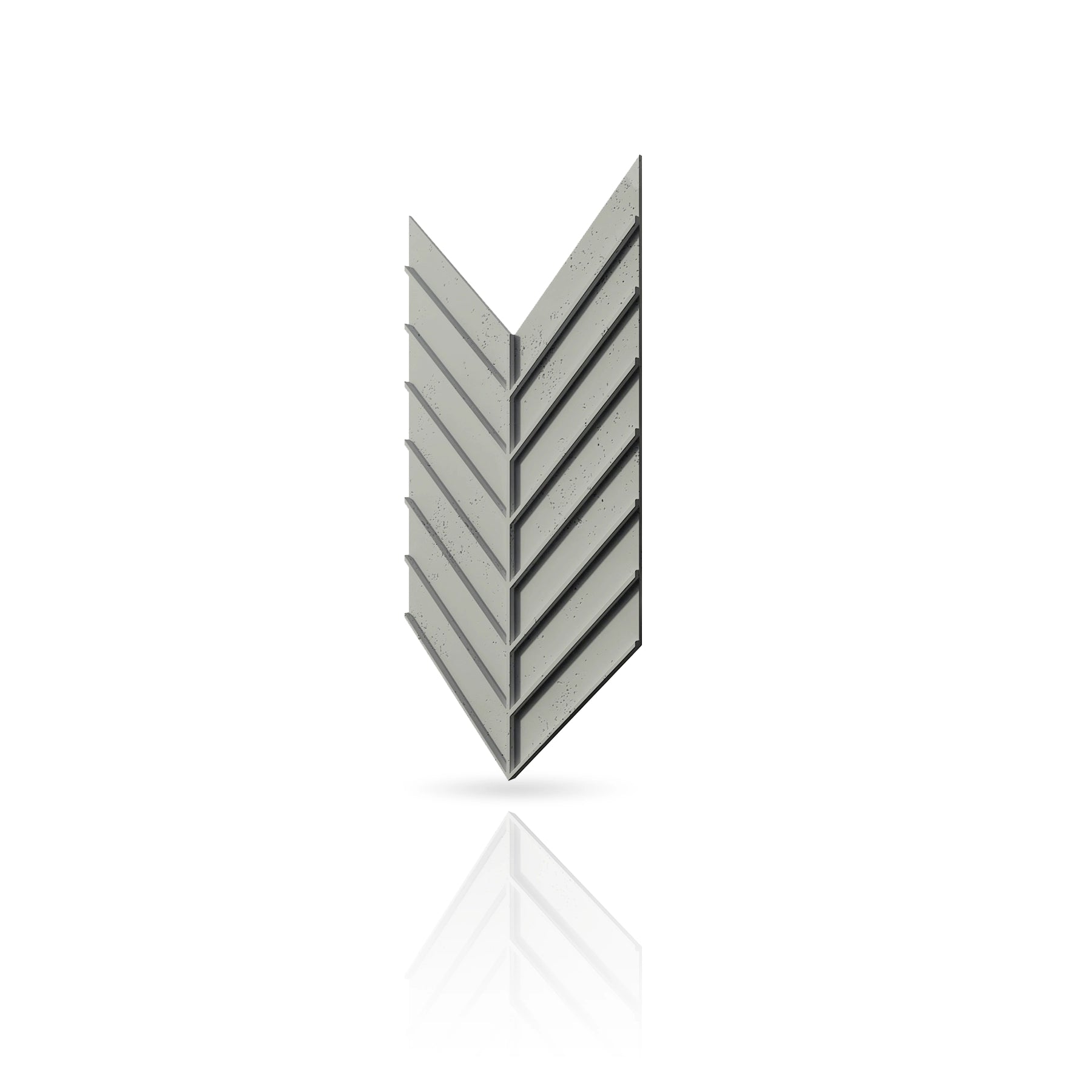 Concrete Cladding - HERRINGBONE L REVERS Wall Panels colour swatch on white background DecorMania UK