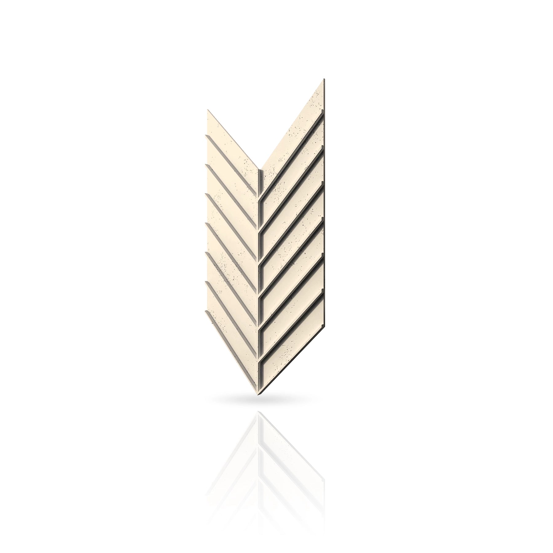 Concrete Cladding - HERRINGBONE L REVERS Wall Panels colour swatch on white background DecorMania UK