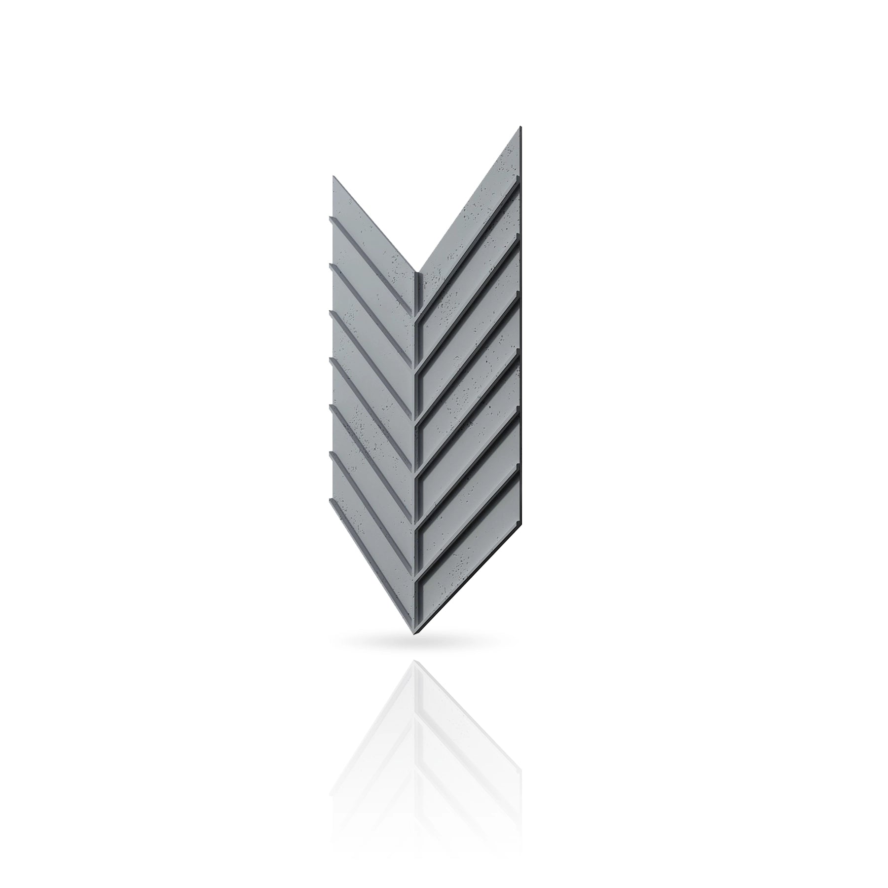Concrete Cladding - HERRINGBONE L REVERS Wall Panels colour swatch on white background DecorMania UK