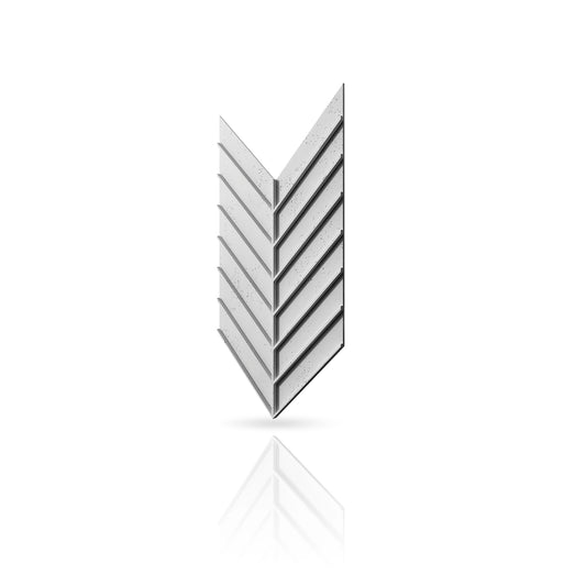 Concrete Cladding - HERRINGBONE L REVERS Wall Panels colour swatch on white background DecorMania UK