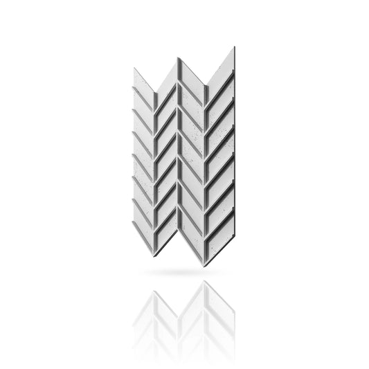 Concrete Cladding - HERRINGBONE M REVERS Wall Panels colour swatch on white background DecorMania UK