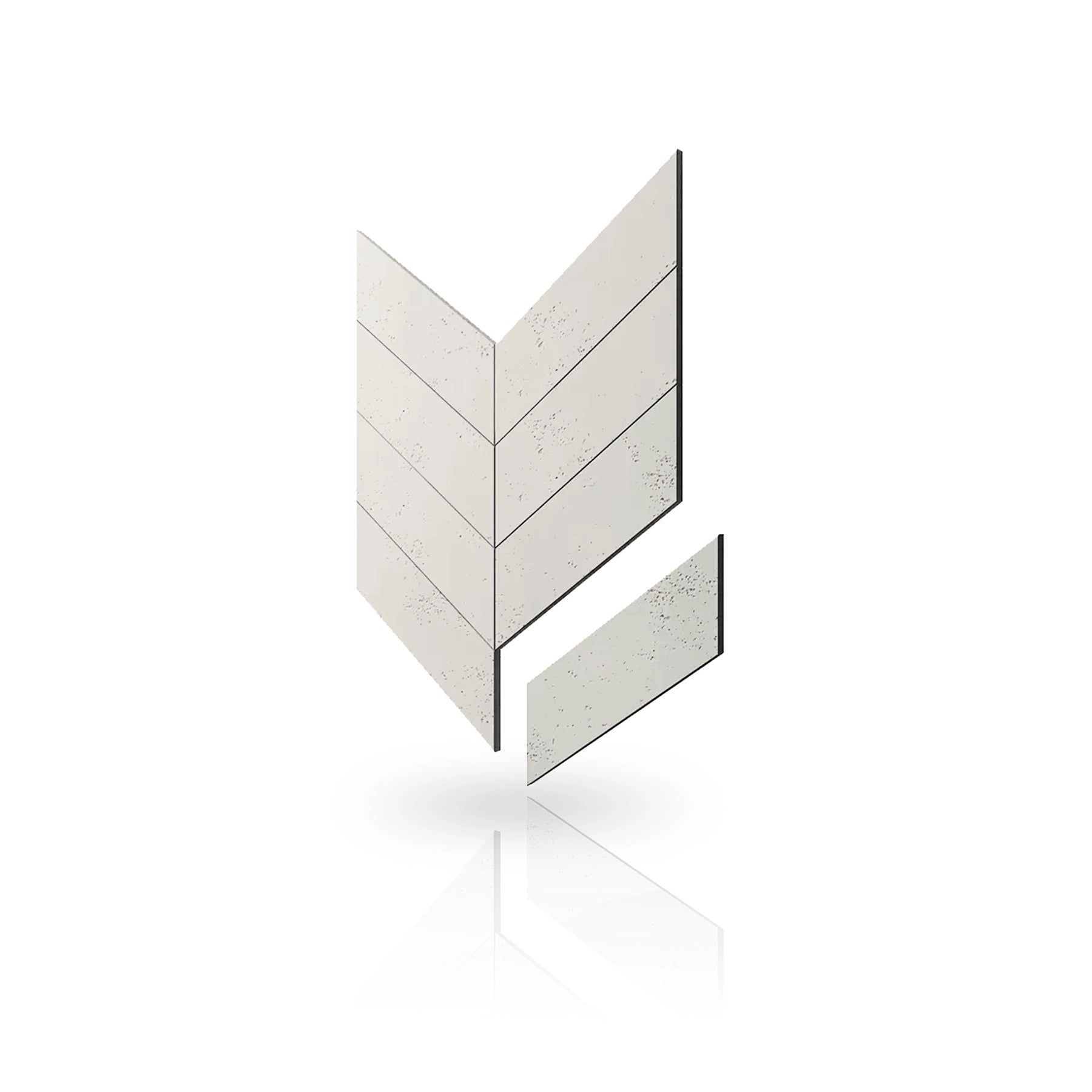 Concrete Cladding - HERRINGBONE Wall Panels colour swatch on white background DecorMania UK