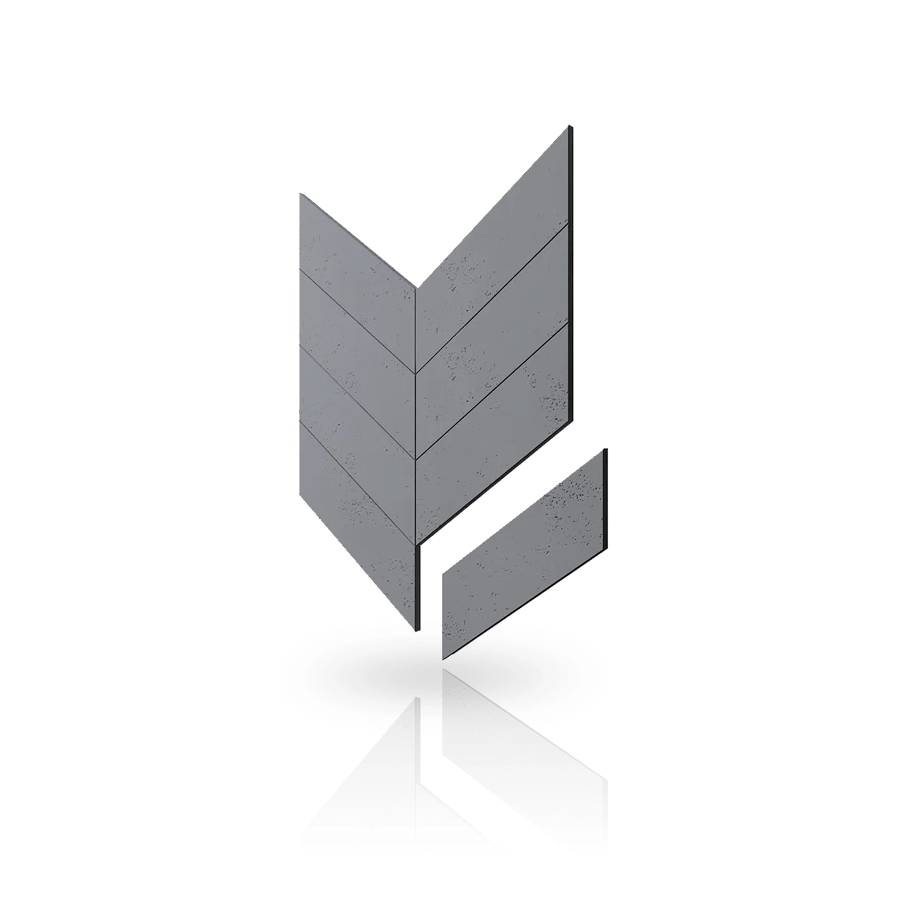 Concrete Cladding - HERRINGBONE Wall Panels colour swatch on white background DecorMania UK