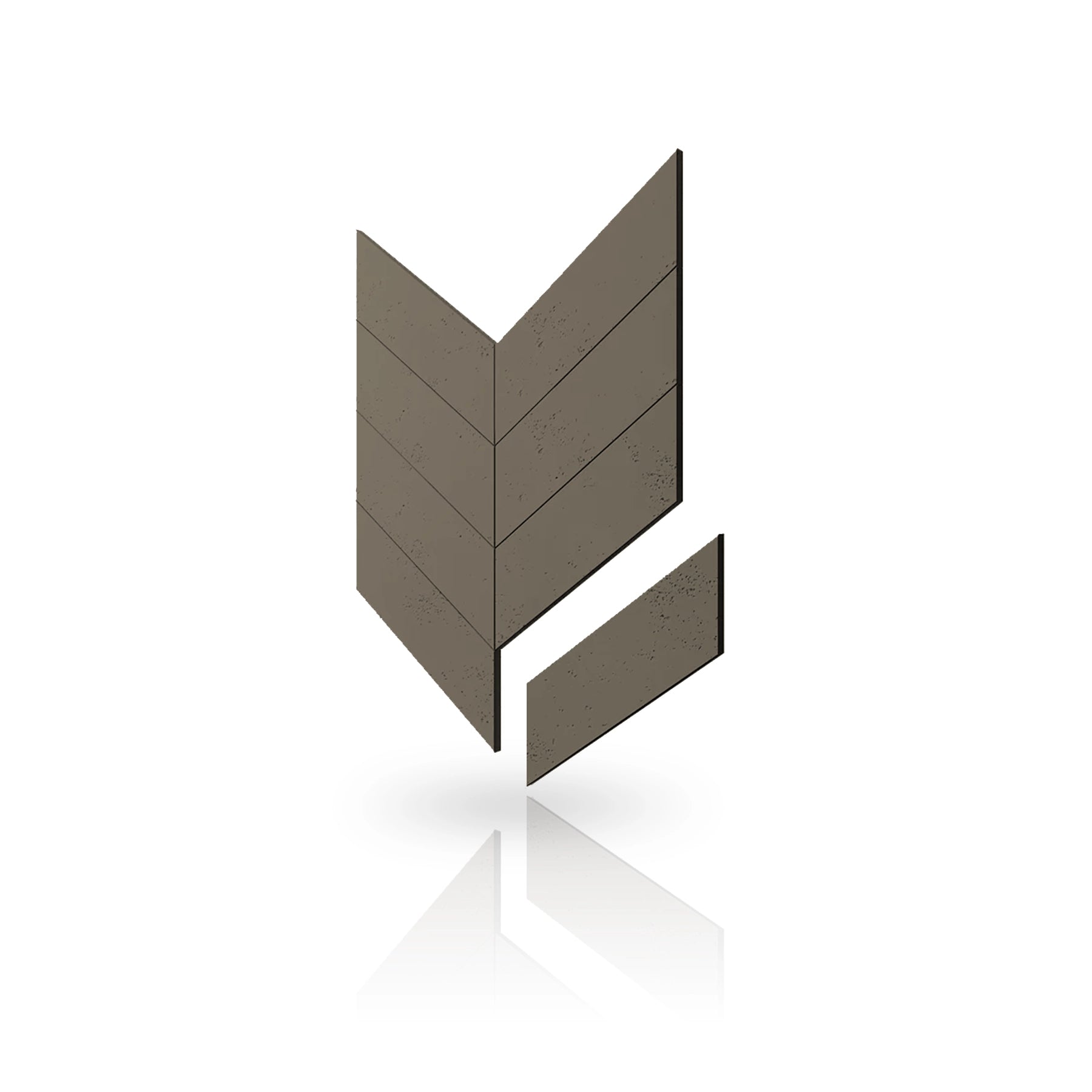 Concrete Cladding - HERRINGBONE Wall Panels colour swatch on white background DecorMania UK