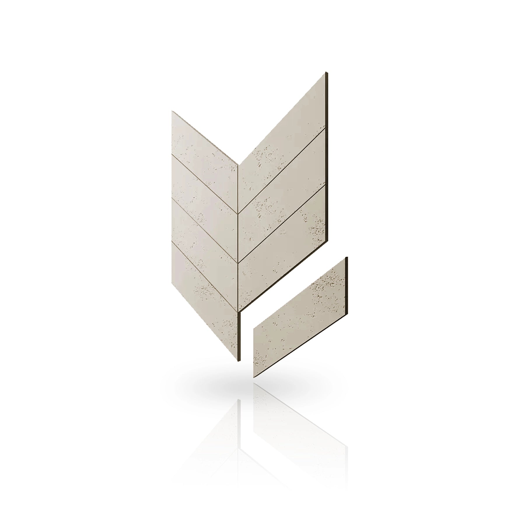 Concrete Cladding - HERRINGBONE Wall Panels colour swatch on white background DecorMania UK