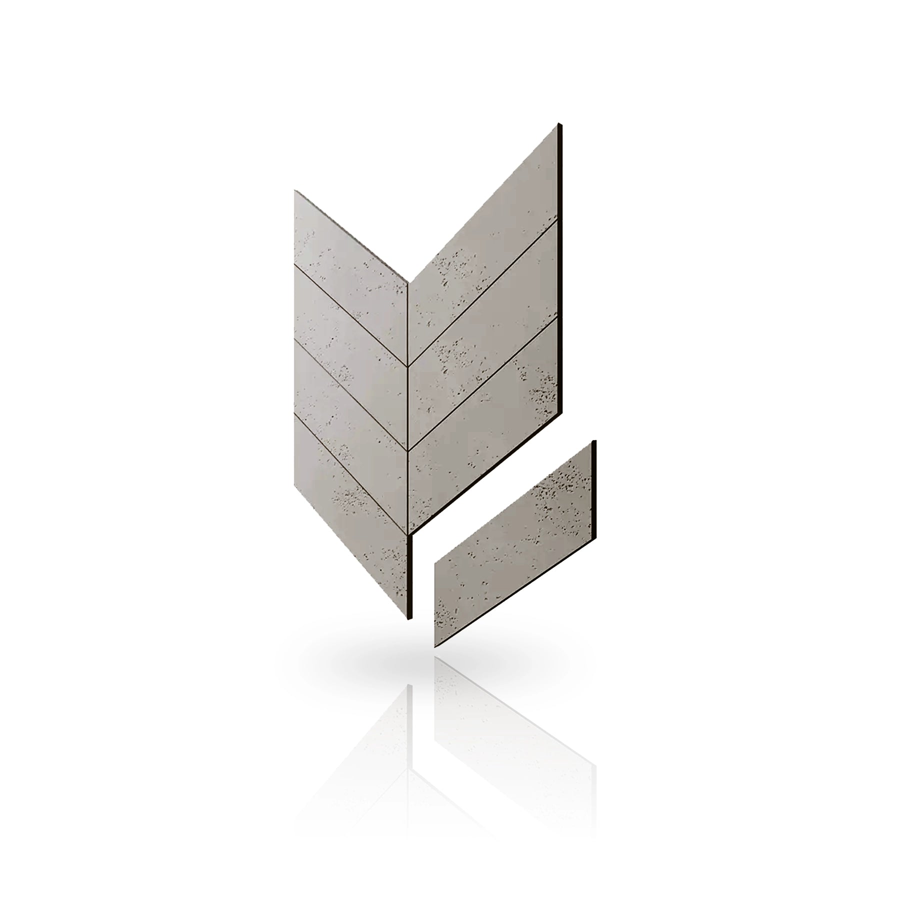 Concrete Cladding - HERRINGBONE Wall Panels colour swatch on white background DecorMania UK