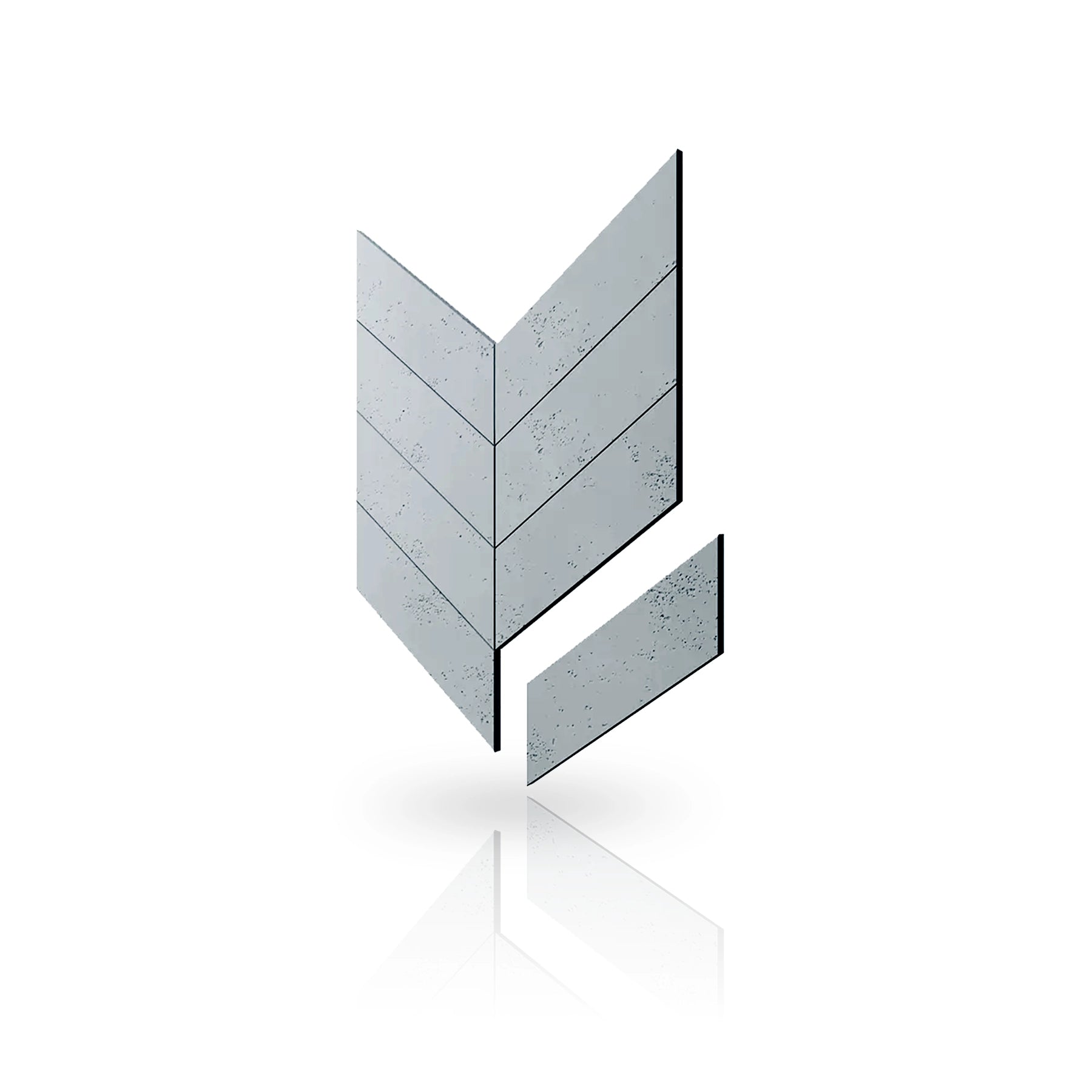 Concrete Cladding - HERRINGBONE Wall Panels colour swatch on white background DecorMania UK