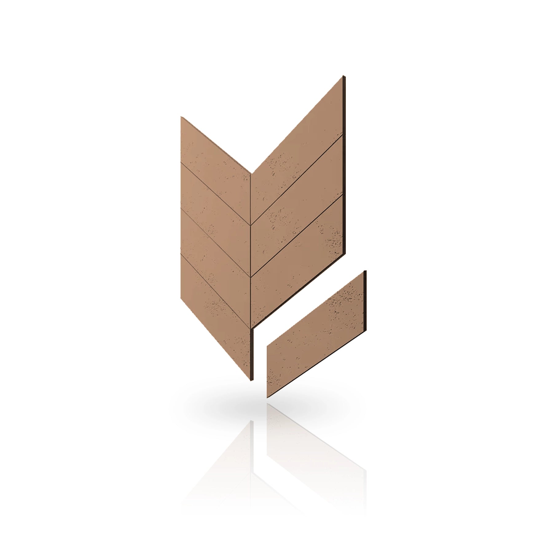 Concrete Cladding - HERRINGBONE Wall Panels colour swatch on white background DecorMania UK