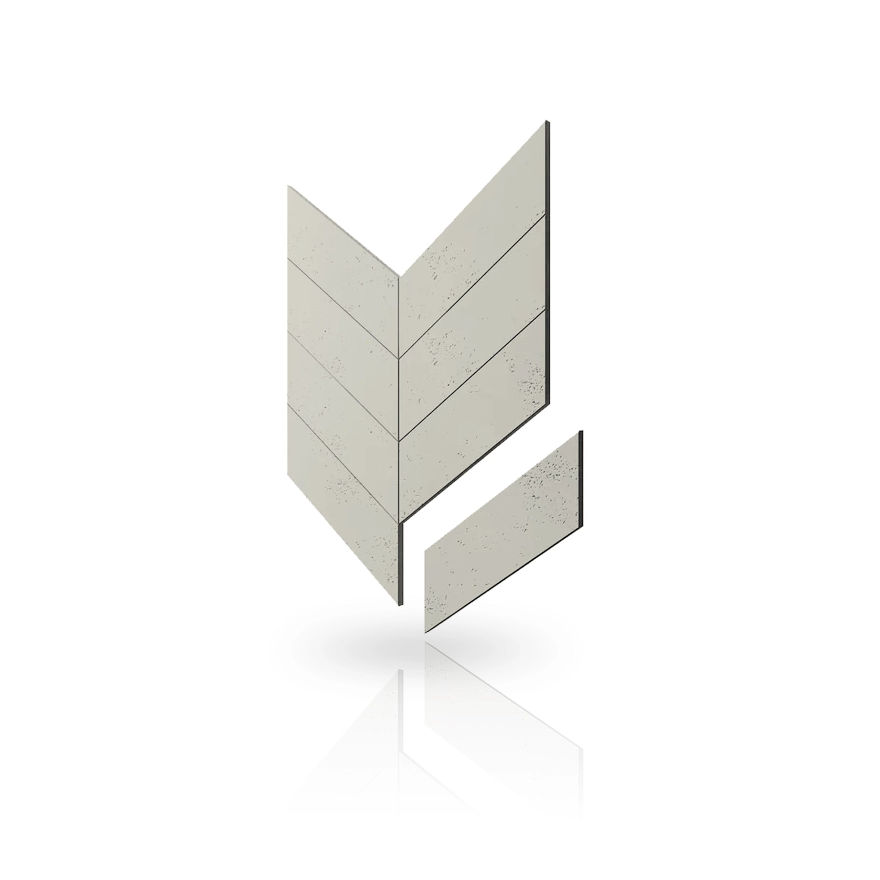 Concrete Cladding - HERRINGBONE Wall Panels colour swatch on white background DecorMania UK