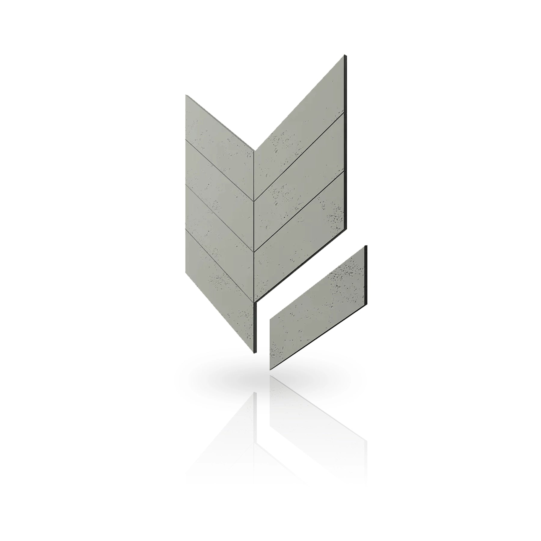 Concrete Cladding - HERRINGBONE Wall Panels colour swatch on white background DecorMania UK