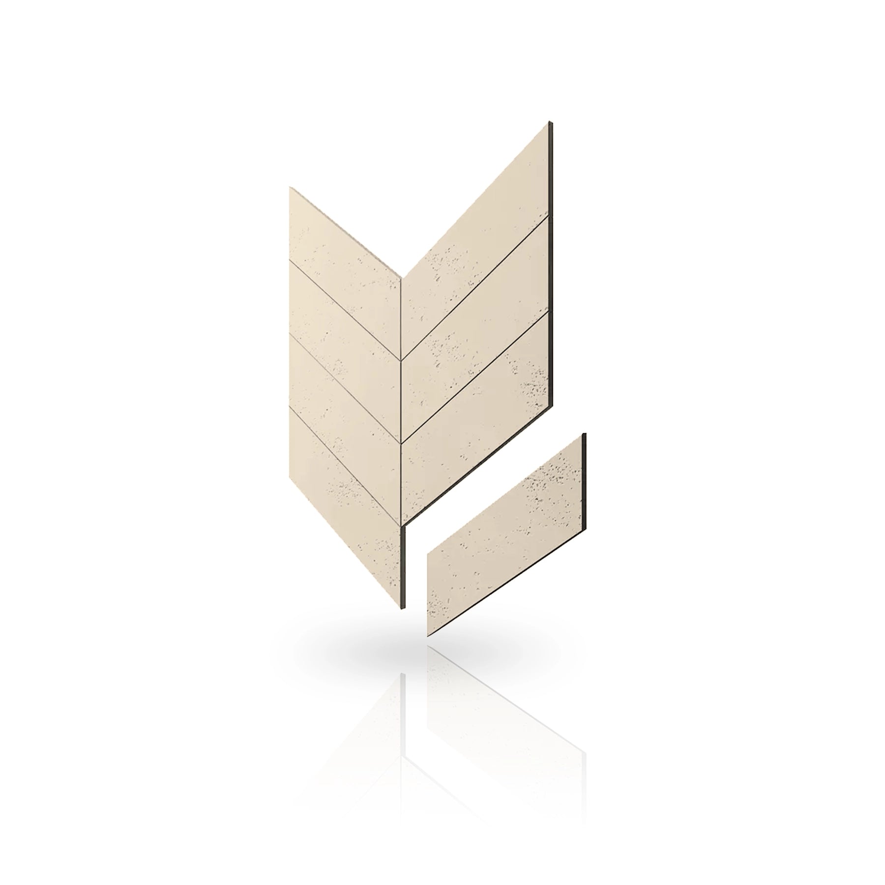 Concrete Cladding - HERRINGBONE Wall Panels colour swatch on white background DecorMania UK