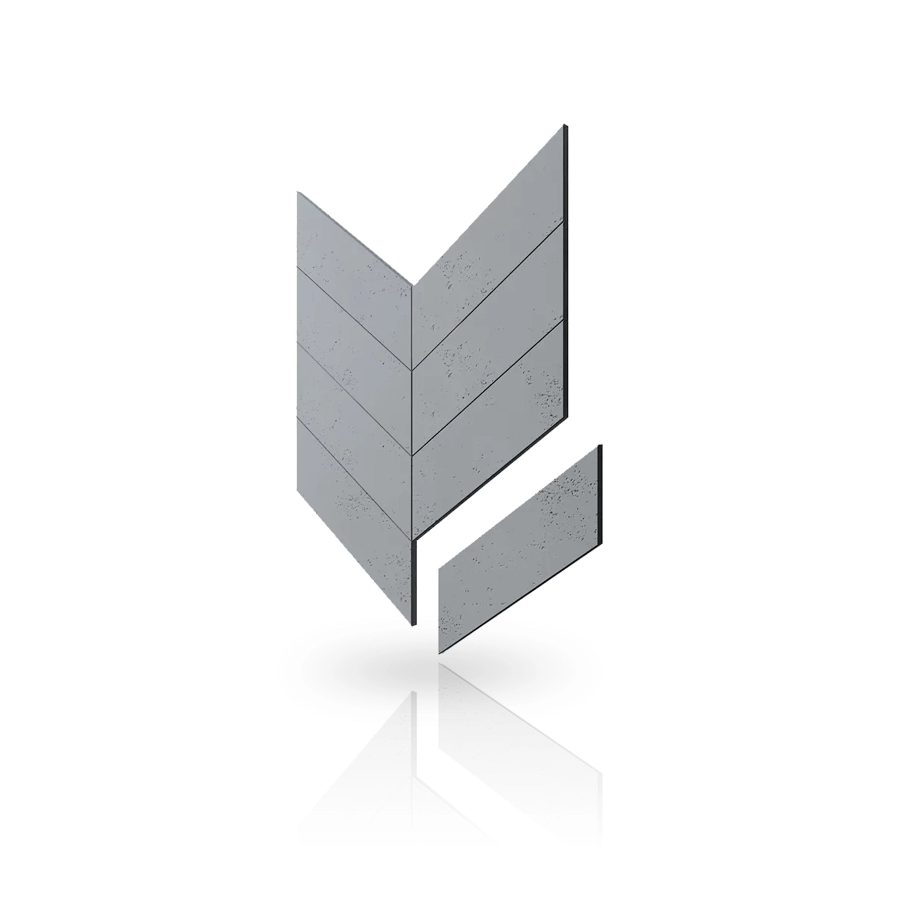 Concrete Cladding - HERRINGBONE Wall Panels colour swatch on white background DecorMania UK