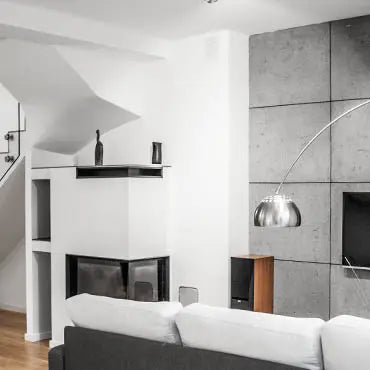 Concrete Wall Panel INTERIOR - 120 x 60 cm in a modern living room  | DecorMania