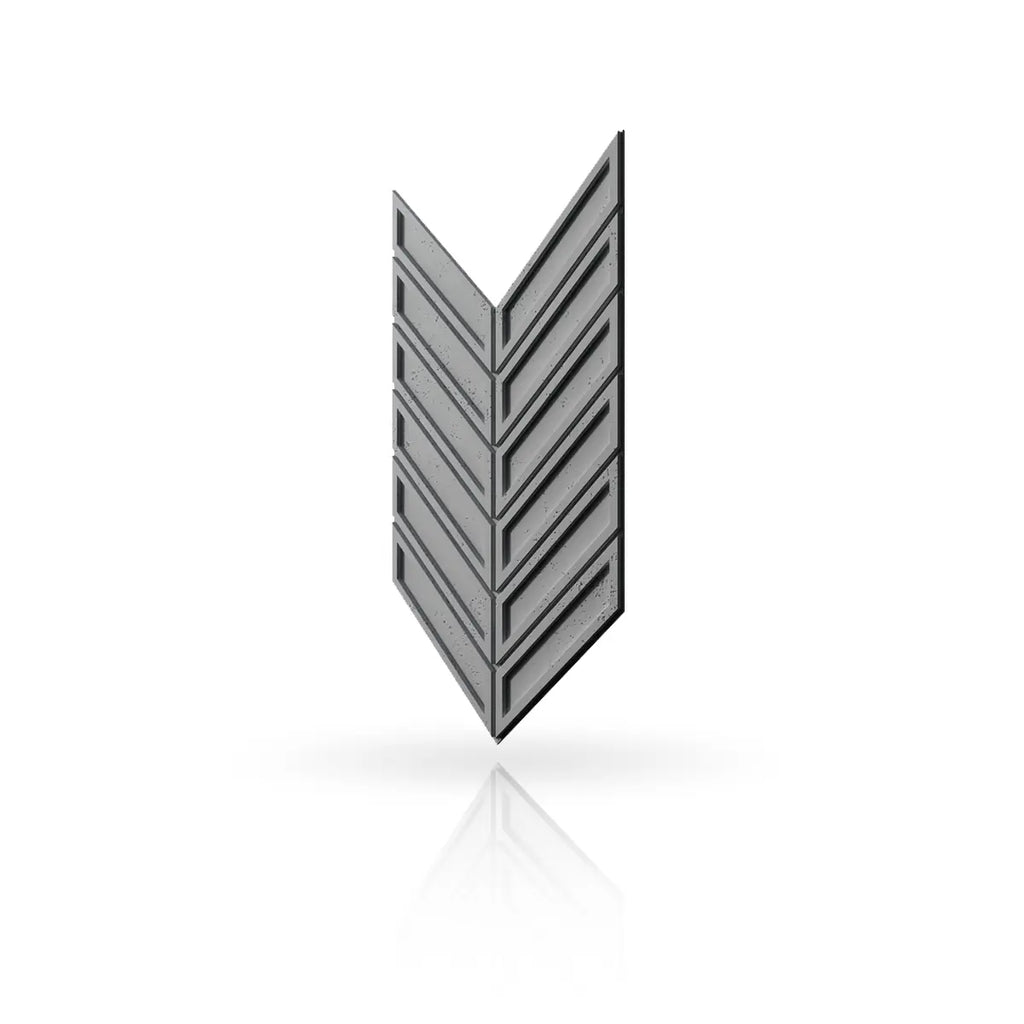 Concrete Cladding HERRINGBONE BOLD Wall Panels on white background DecorMania UK
