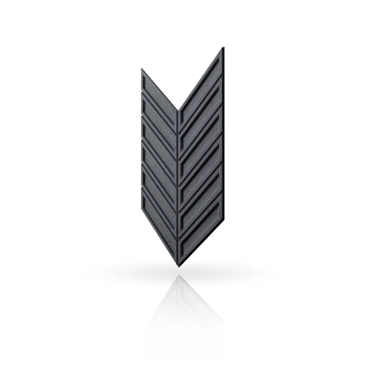 Concrete Cladding HERRINGBONE BOLD Wall Panels Anthracite B8 colour on white background DecorMania UK