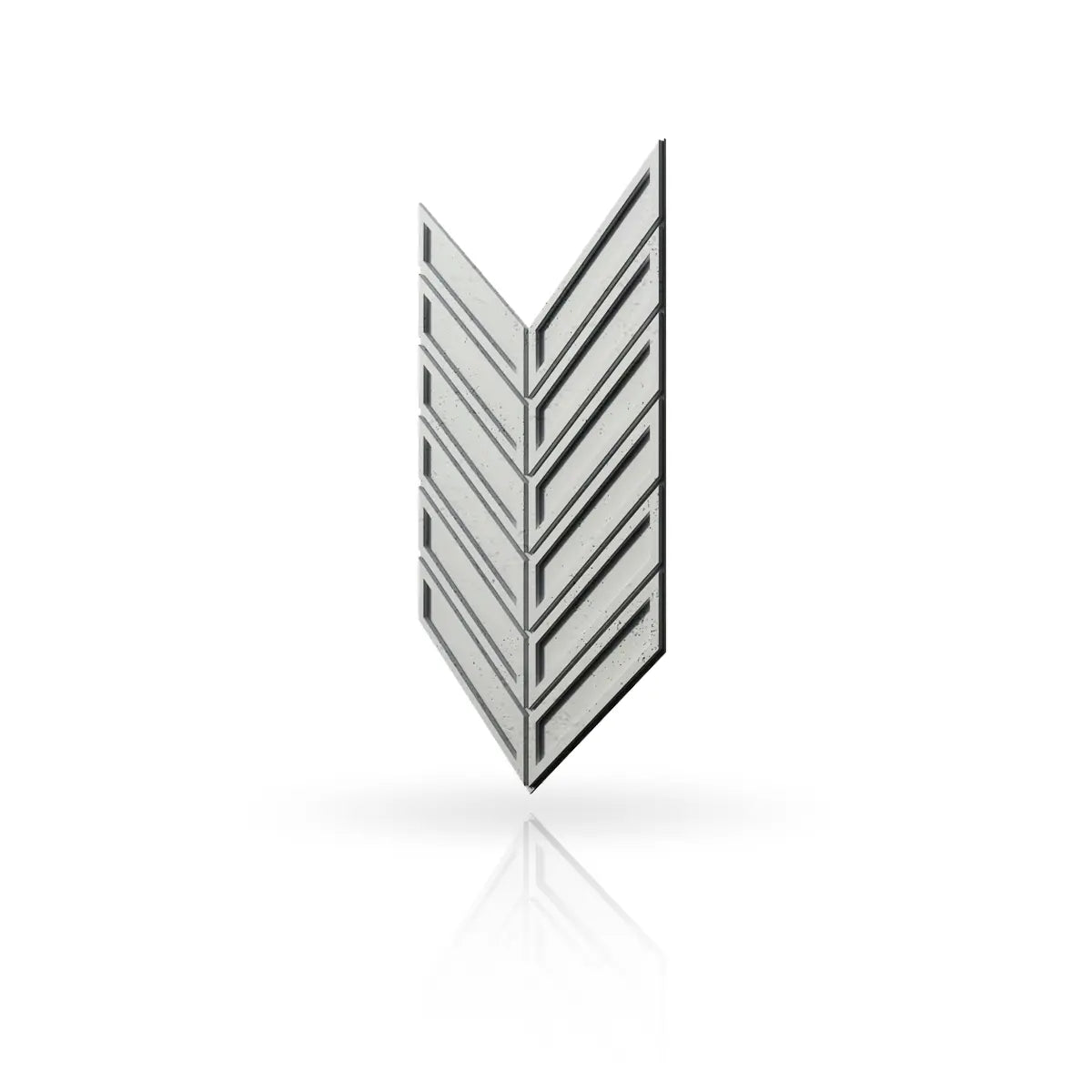 Concrete Cladding HERRINGBONE BOLD Wall Panels KS beige colour on white background DecorMania UK