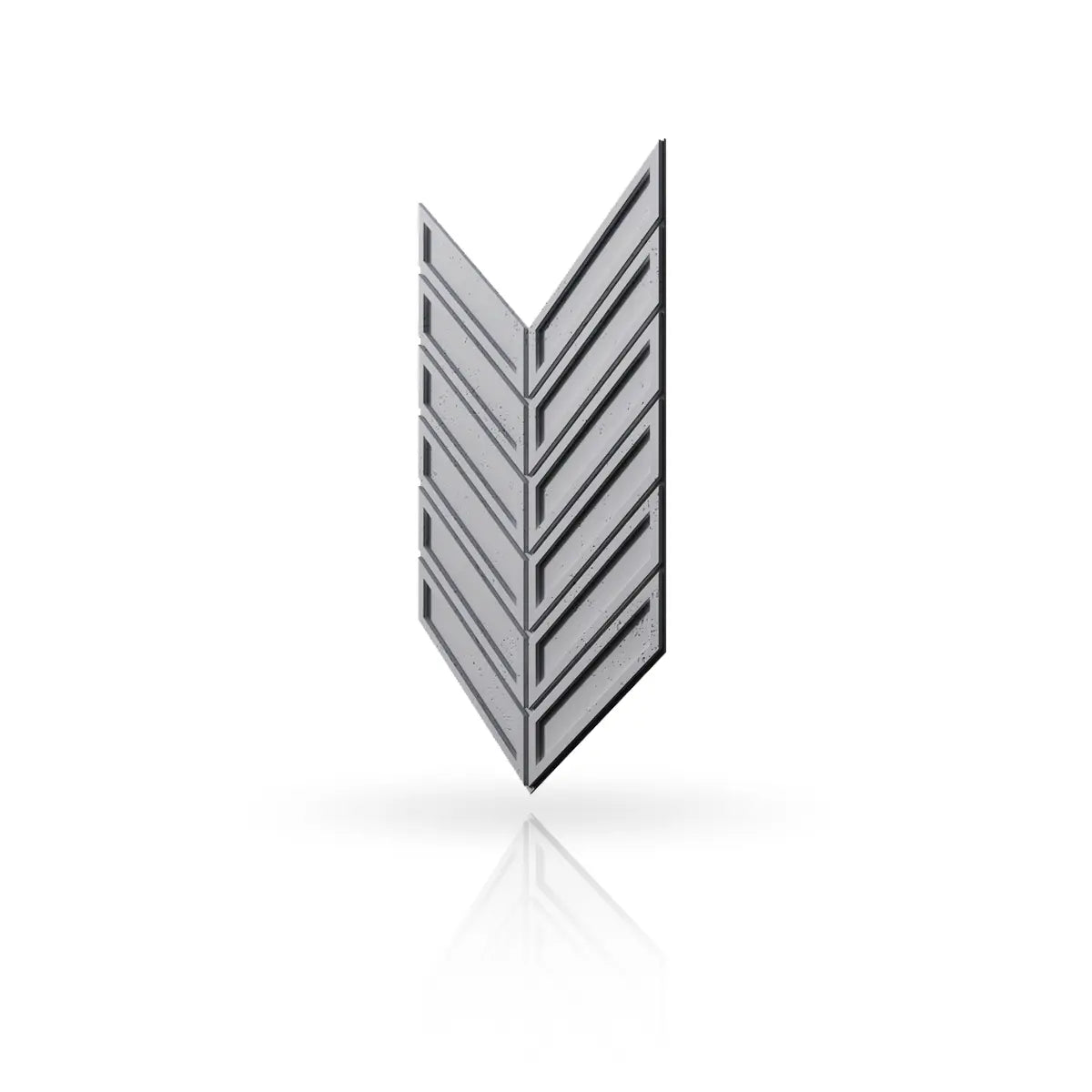 Concrete Cladding HERRINGBONE BOLD Wall Panels Natural Dark S95 colour on white background DecorMania UK