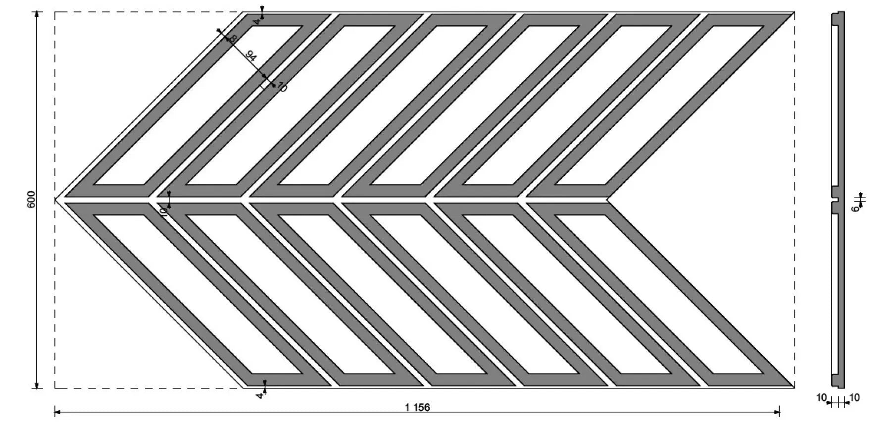 Concrete Cladding HERRINGBONE BOLD Wall Panels dimensions DecorMania UK