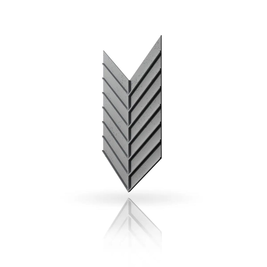 Concrete Cladding HERRINGBONE L REVERS on white background Wall Panels DecorMania UK