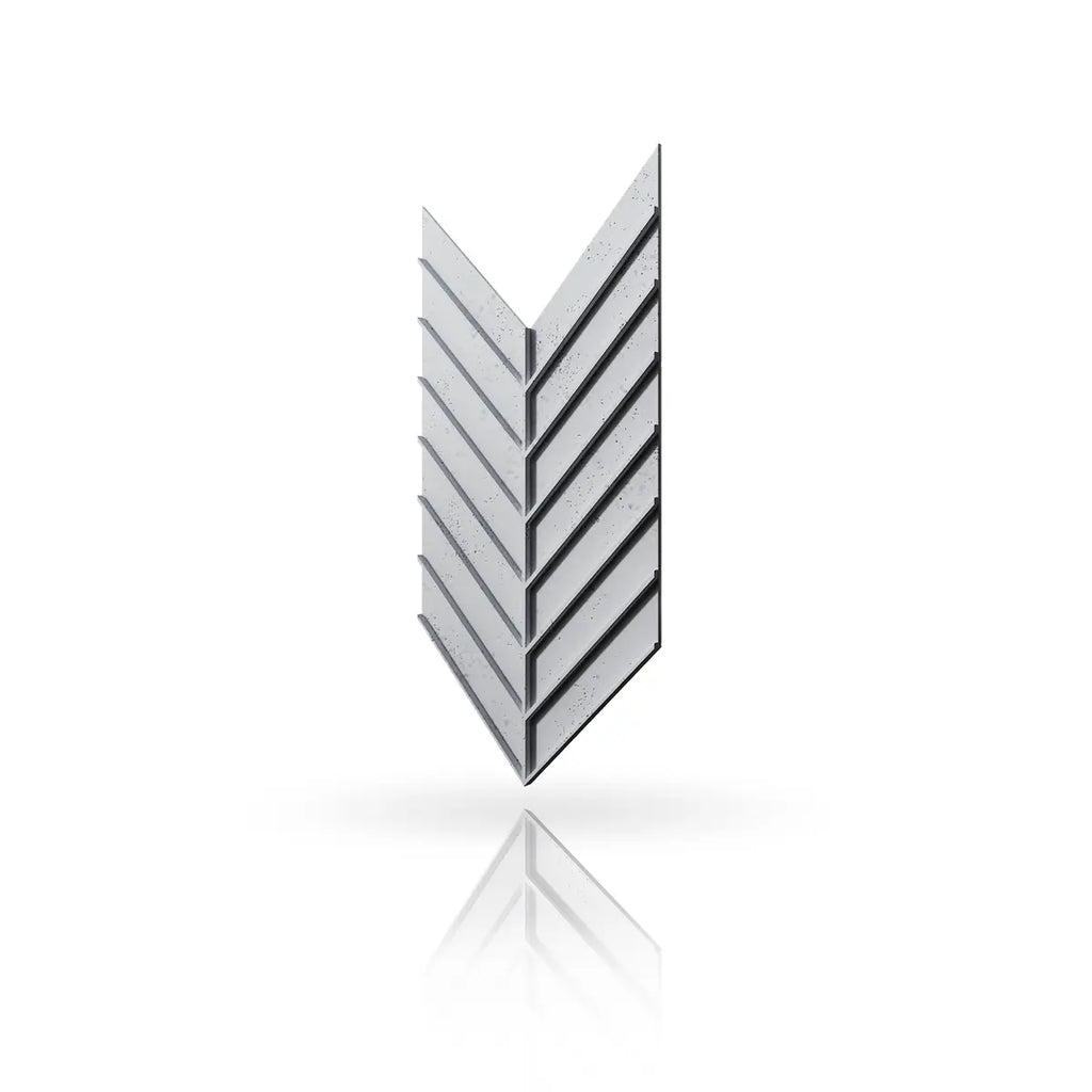 Concrete Cladding HERRINGBONE L REVERS Wall Panels Natural S50 colour on white background DecorMania UK