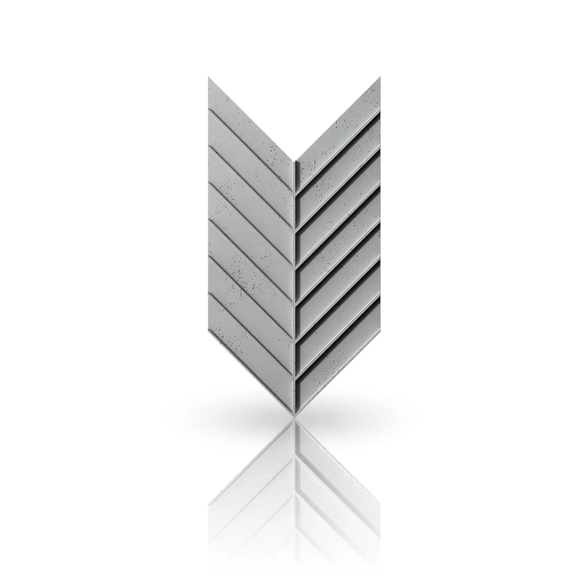 Concrete Cladding HERRINGBONE L REVERS front view on white background Wall Panels DecorMania UK