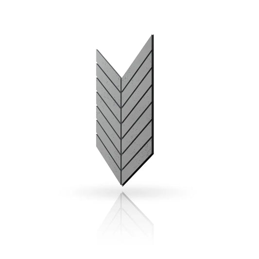 Concrete Cladding HERRINGBONE L Wall Panels on white background DecorMania UK